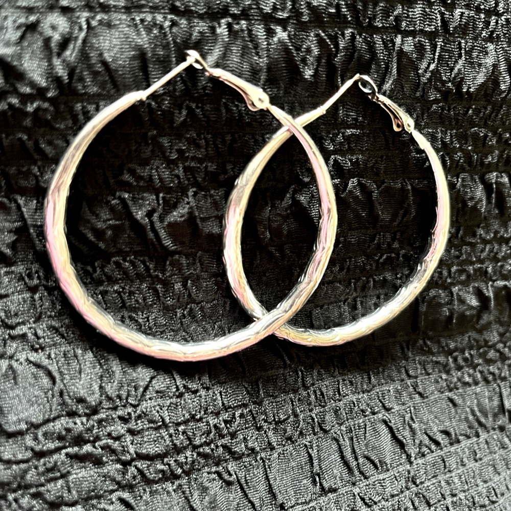 Engraved earring + layered stainless necklace combo set